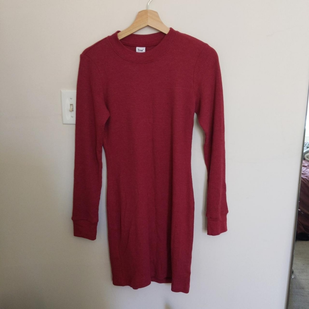 Red waffle knit sweater dress from artizia size M